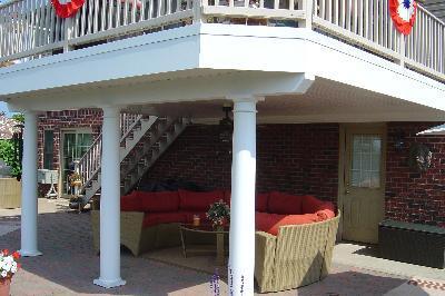 Seating area under deck 